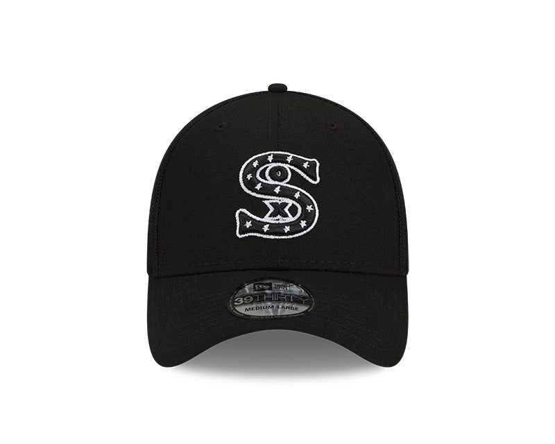 Men's Chicago White Sox New Era Black Batting Practice 39THIRTY Flex-Fit Hat Official Team Hat Sports Fan Cap Official NFL Team Hat Football Fan Cap