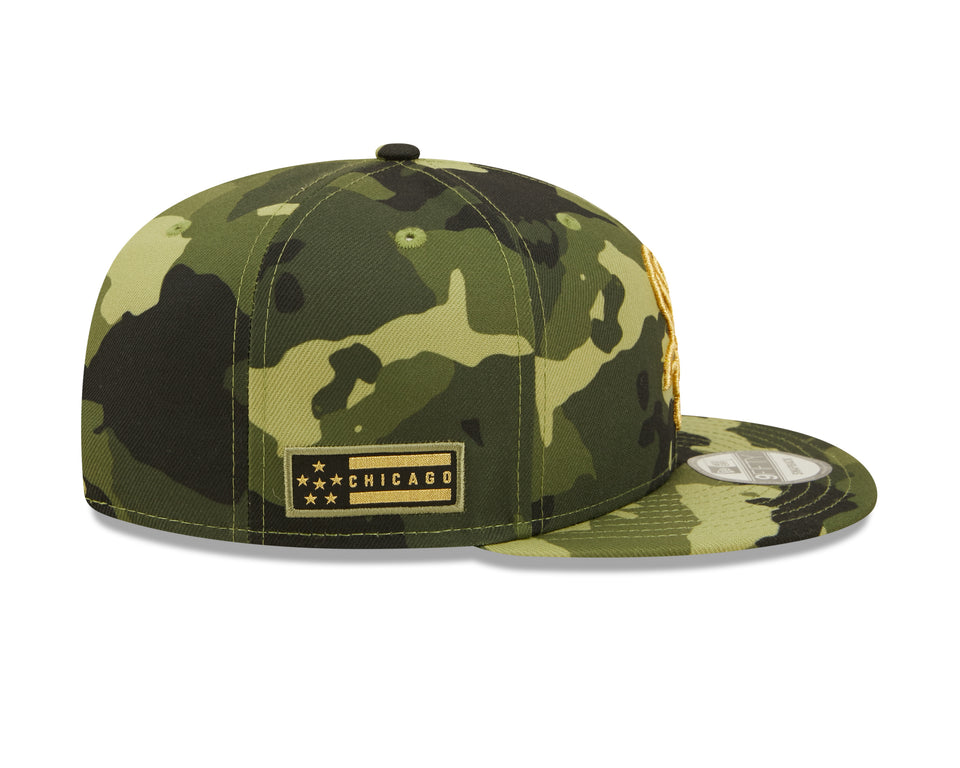 Men's Chicago White Sox New Era 2022 Armed Forces Day Camo 9FIFTY Snapback Adjustable Hat Official Team Hat Sports Fan Cap Official NFL Team Hat Football Fan Cap