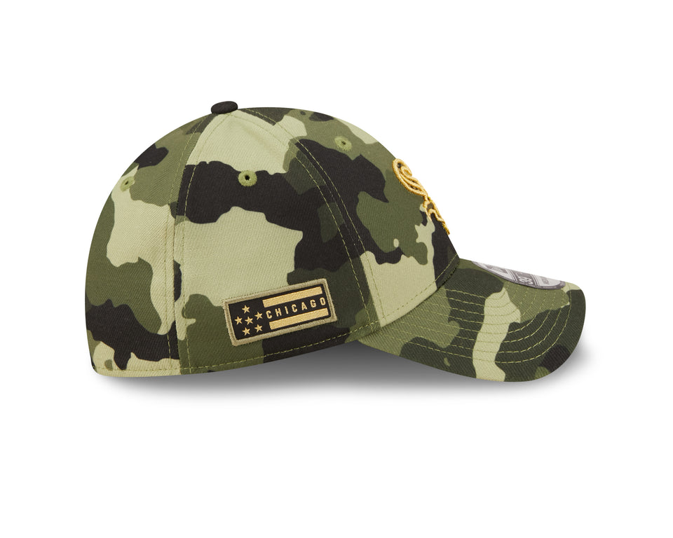 Men's Chicago White Sox New Era Camo 2022 Armed Forces Day 39THIRTY Flex Hat Official Team Hat Sports Fan Cap Official NFL Team Hat Football Fan Cap