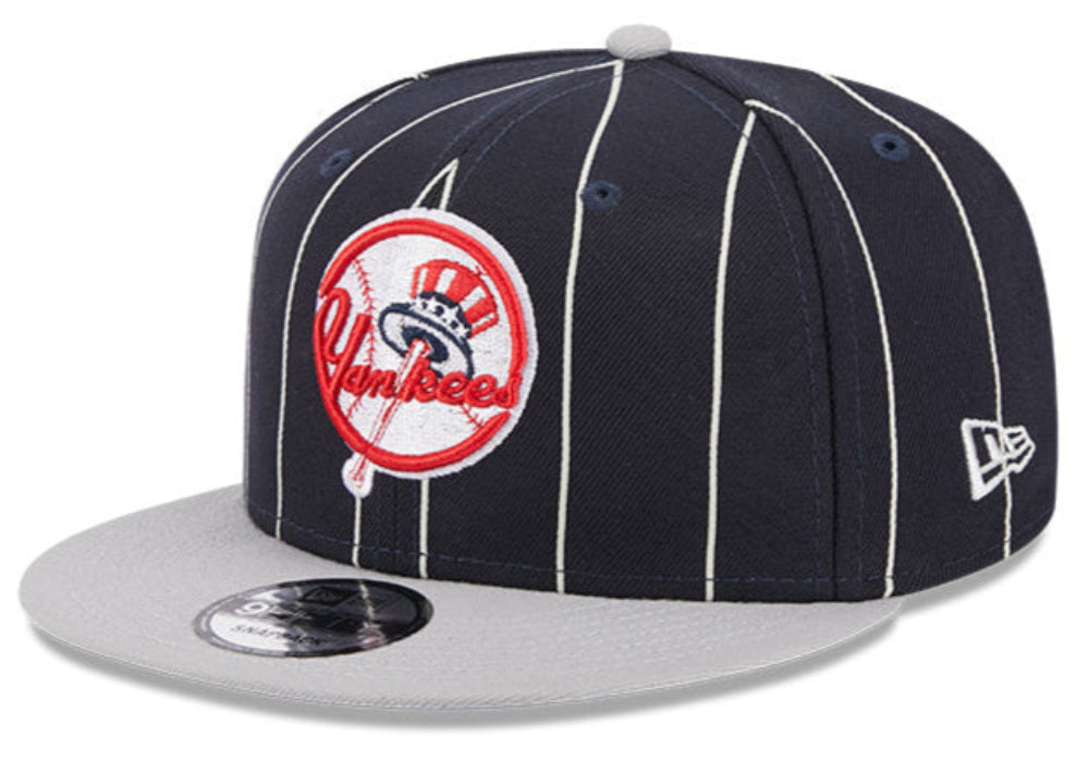 New York Yankees Navy/Gray Cooperstown Vintage New Era 9FIFTY Snapback Hat Official Team Hat Sports Fan Cap Official NFL Team Hat Football Fan Cap