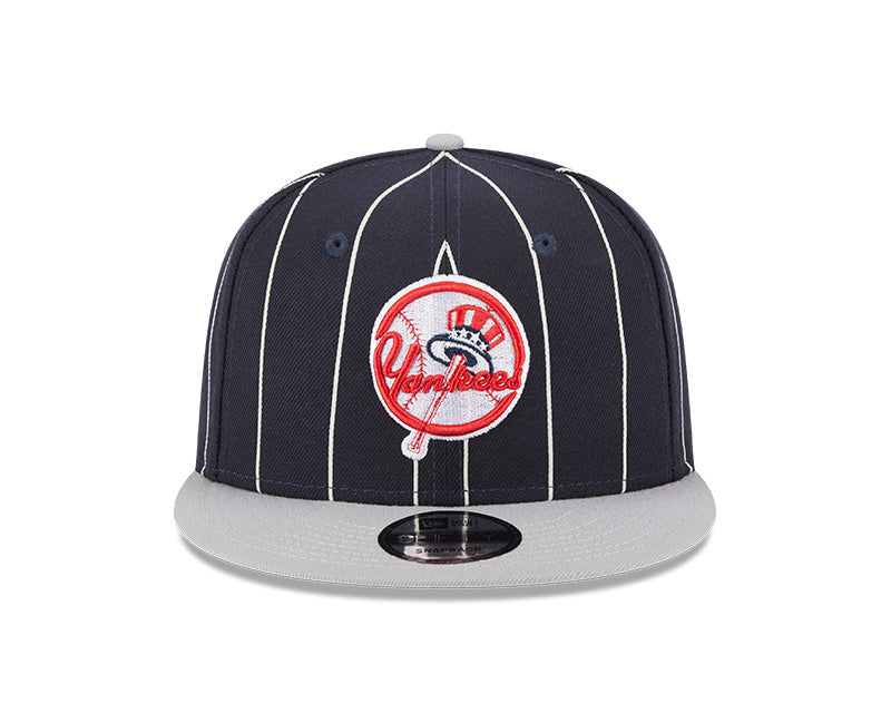 New York Yankees Navy/Gray Cooperstown Vintage New Era 9FIFTY Snapback Hat Official Team Hat Sports Fan Cap Official NFL Team Hat Football Fan Cap