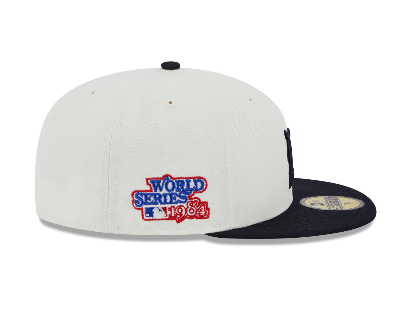 Detroit Tigers 1984 World Series Cream/Navy New Era Retro 59FIFTY Fitted Hat Official Team Hat Sports Fan Cap Official NFL Team Hat Football Fan Cap