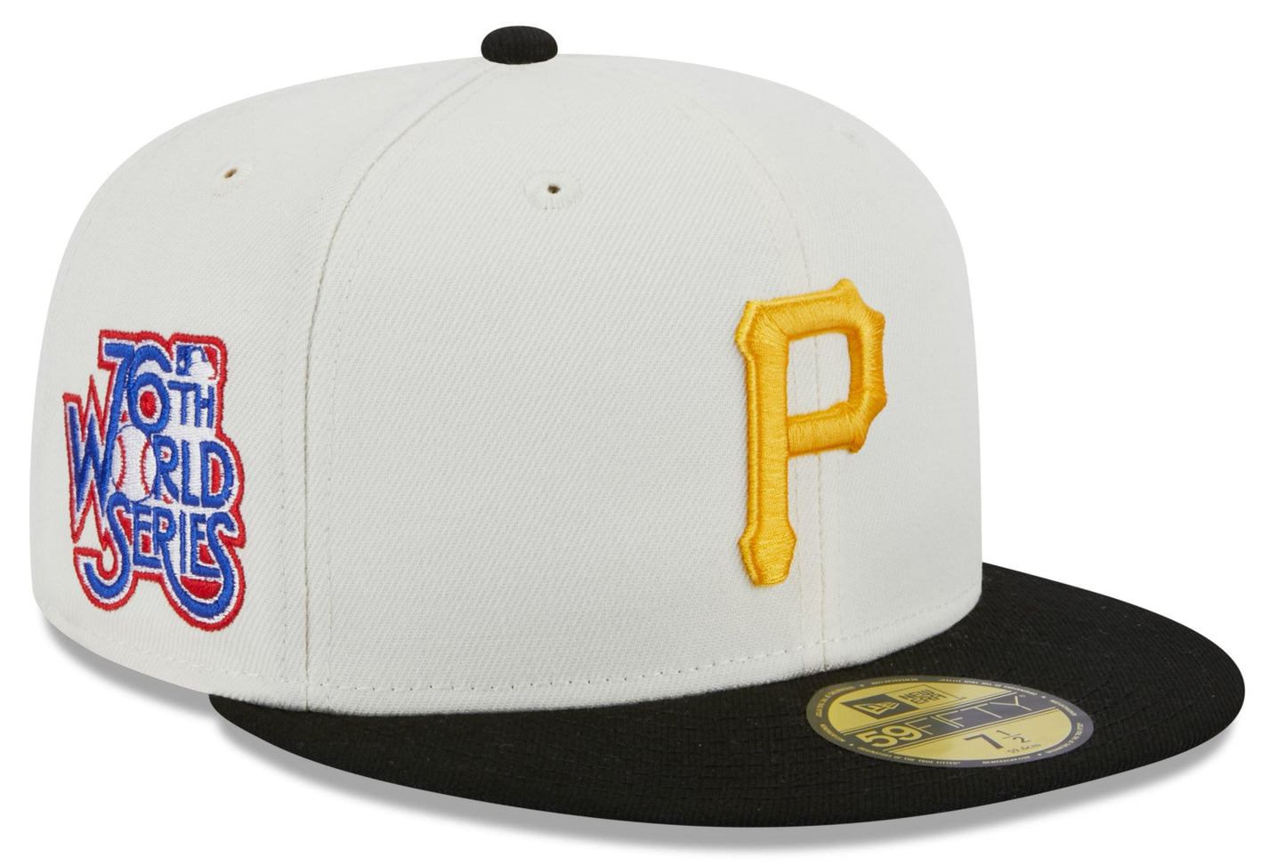 Pittsburgh Pirates 76th World Series Cream/Black New Era Retro 59FIFTY Fitted Hat Official Team Hat Sports Fan Cap Official NFL Team Hat Football Fan Cap