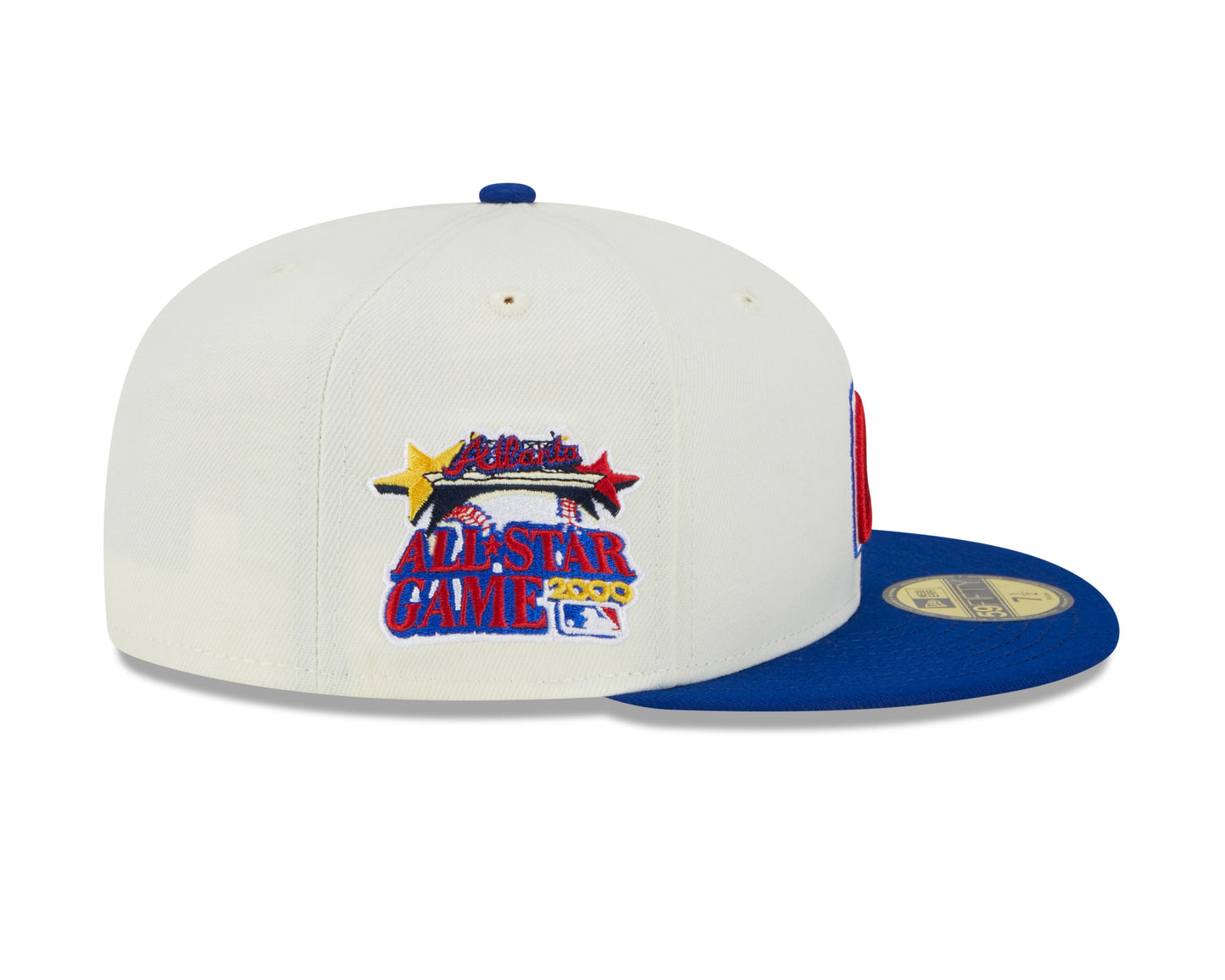 Atlanta Braves 2000 All Star Game Cream/Royal New Era Retro 59FIFTY Fitted Hat Official Team Hat Sports Fan Cap Official NFL Team Hat Football Fan Cap