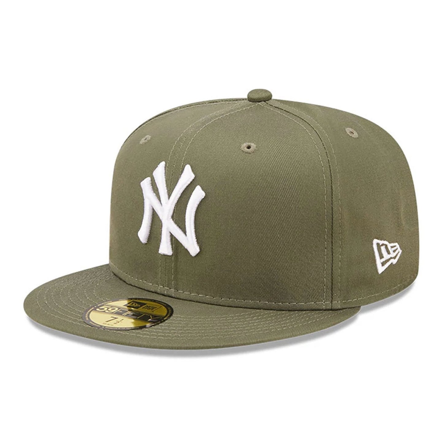 New York Yankees MLB League Essential 59FIFTY Fitted New Era Olive/White Official Team Hat Sports Fan Cap Official NFL Team Hat Football Fan Cap