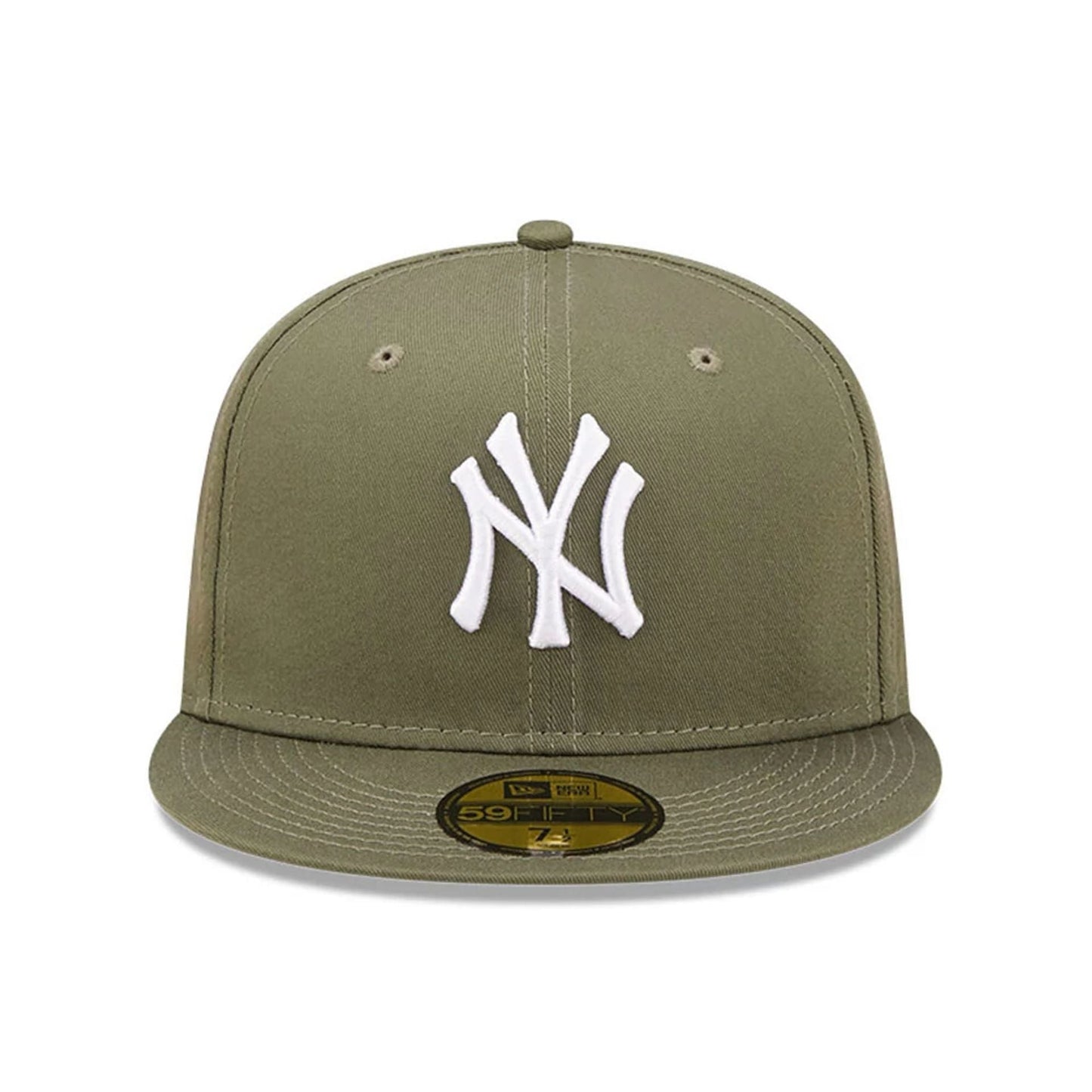 New York Yankees MLB League Essential 59FIFTY Fitted New Era Olive/White Official Team Hat Sports Fan Cap Official NFL Team Hat Football Fan Cap