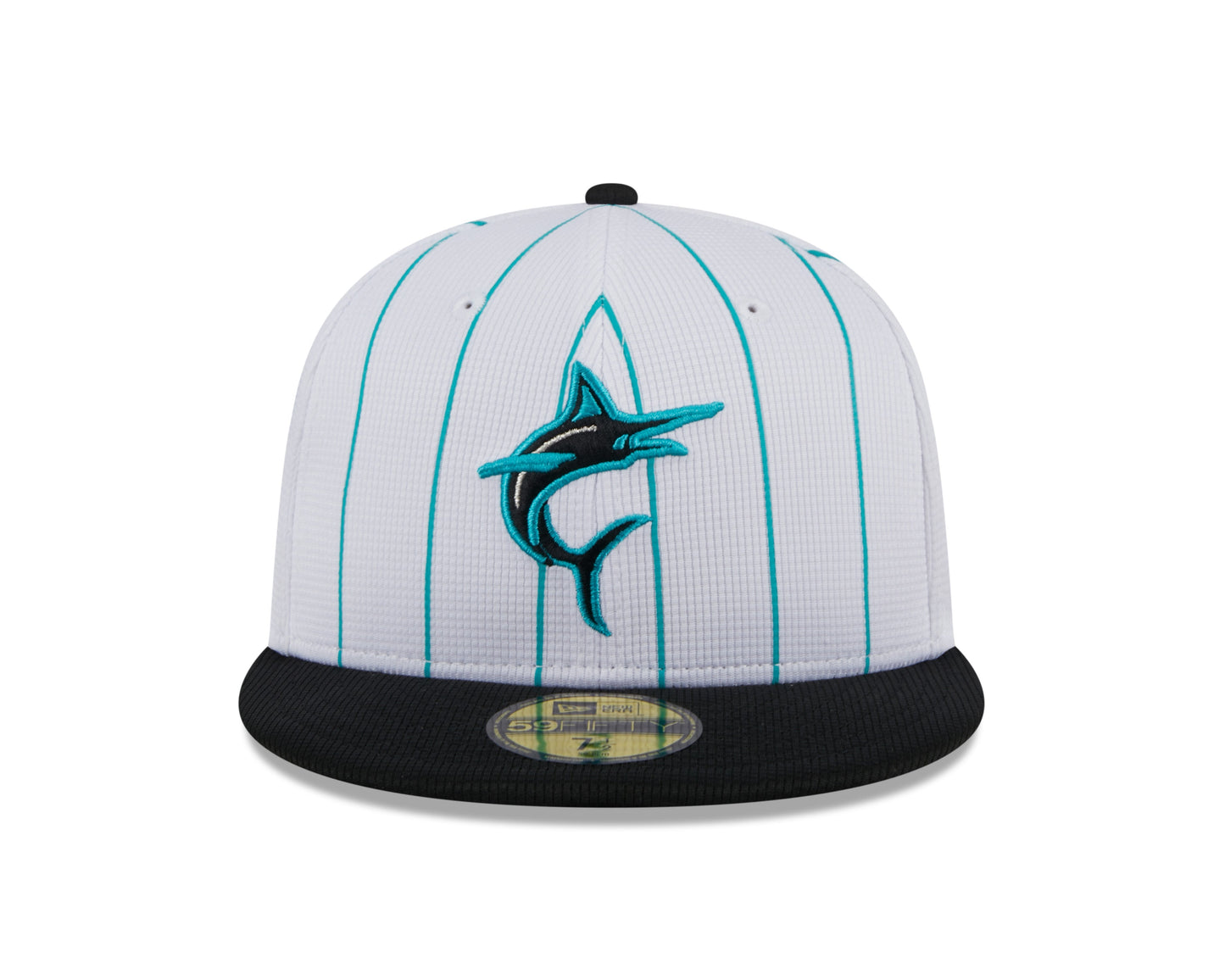 Men's Miami Marlins White 2024 Batting Practice 59FIFTY Fitted Hat Official Team Hat Sports Fan Cap Official NFL Team Hat Football Fan Cap