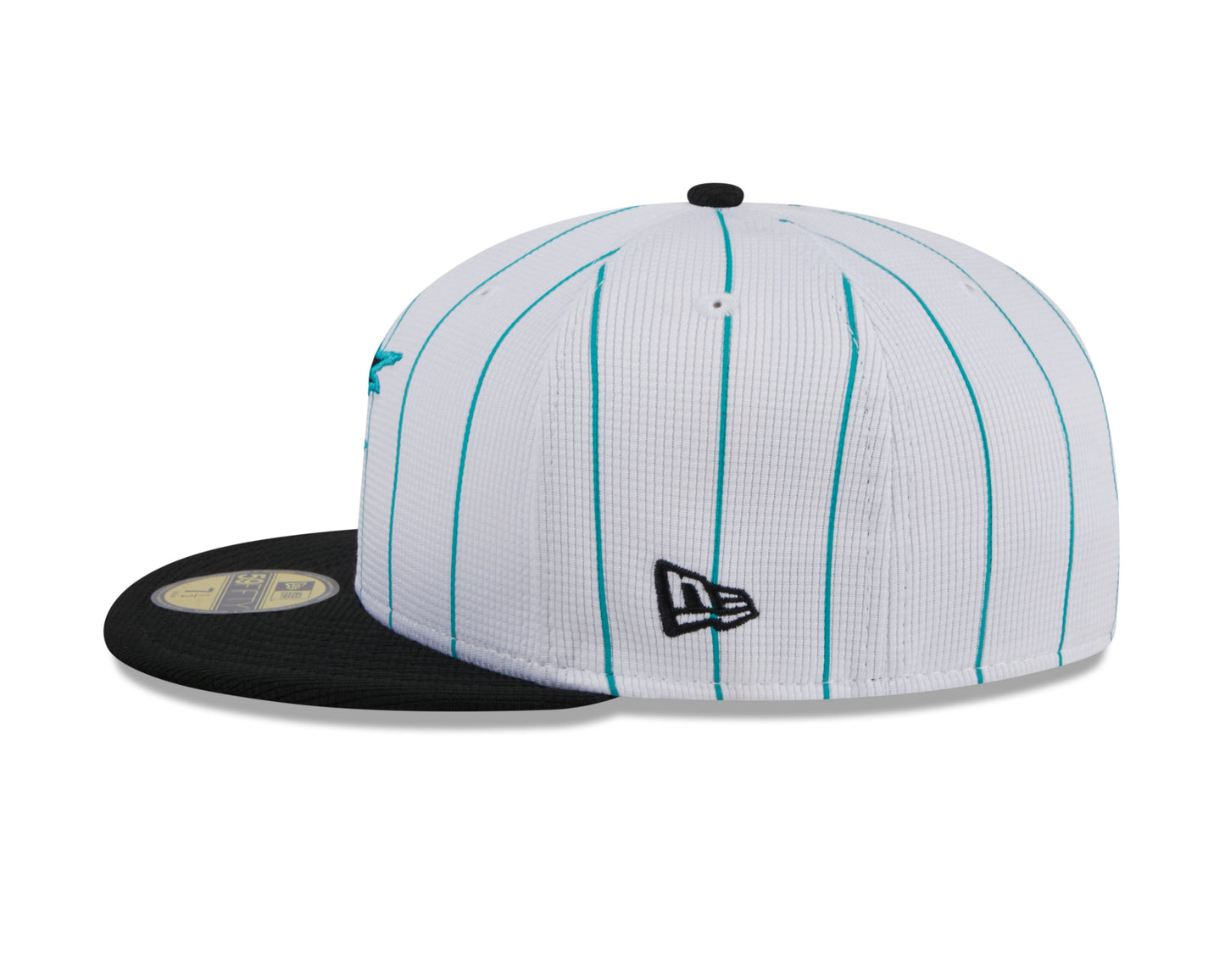 Men's Miami Marlins White 2024 Batting Practice 59FIFTY Fitted Hat Official Team Hat Sports Fan Cap Official NFL Team Hat Football Fan Cap