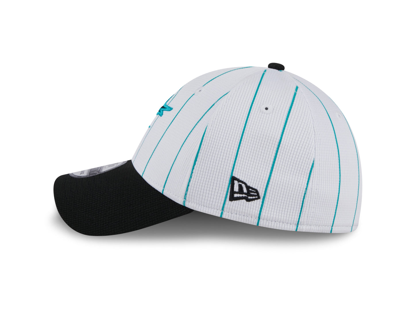 Men's Miami Marlins New Era 2024 Batting Practice White/Black 39THIRTY Flex-Fit Hat Official Team Hat Sports Fan Cap Official NFL Team Hat Football Fan Cap