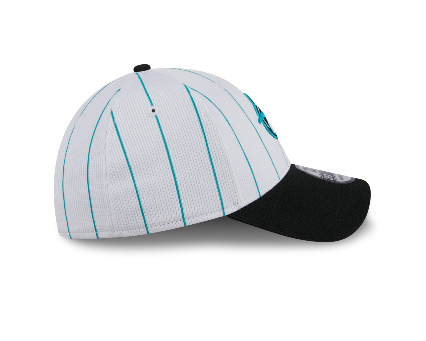 Men's Miami Marlins New Era 2024 Batting Practice White/Black 39THIRTY Flex-Fit Hat Official Team Hat Sports Fan Cap Official NFL Team Hat Football Fan Cap