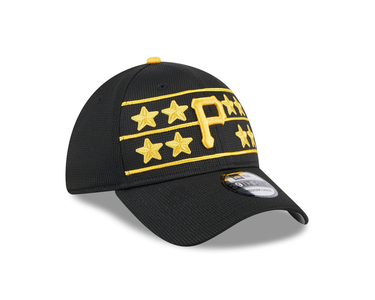 Men's Pittsburgh Pirates New Era 2024 Batting Practice Black 39THIRTY Flex-Fit Hat Official Team Hat Sports Fan Cap Official NFL Team Hat Football Fan Cap