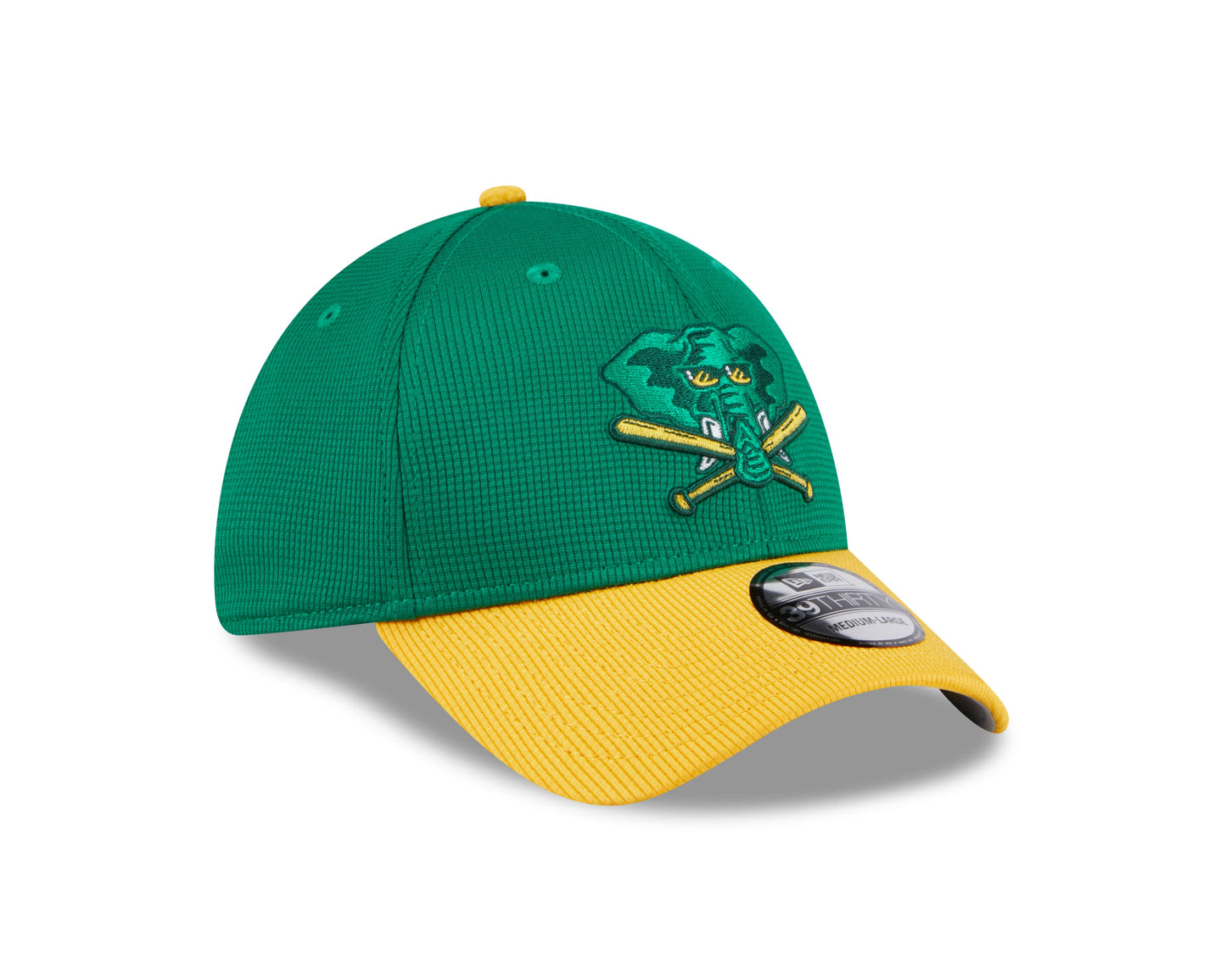 Men's Oakland Athletics New Era 2024 Batting Practice Green/Yellow 39THIRTY Flex-Fit Hat Official Team Hat Sports Fan Cap Official NFL Team Hat Football Fan Cap