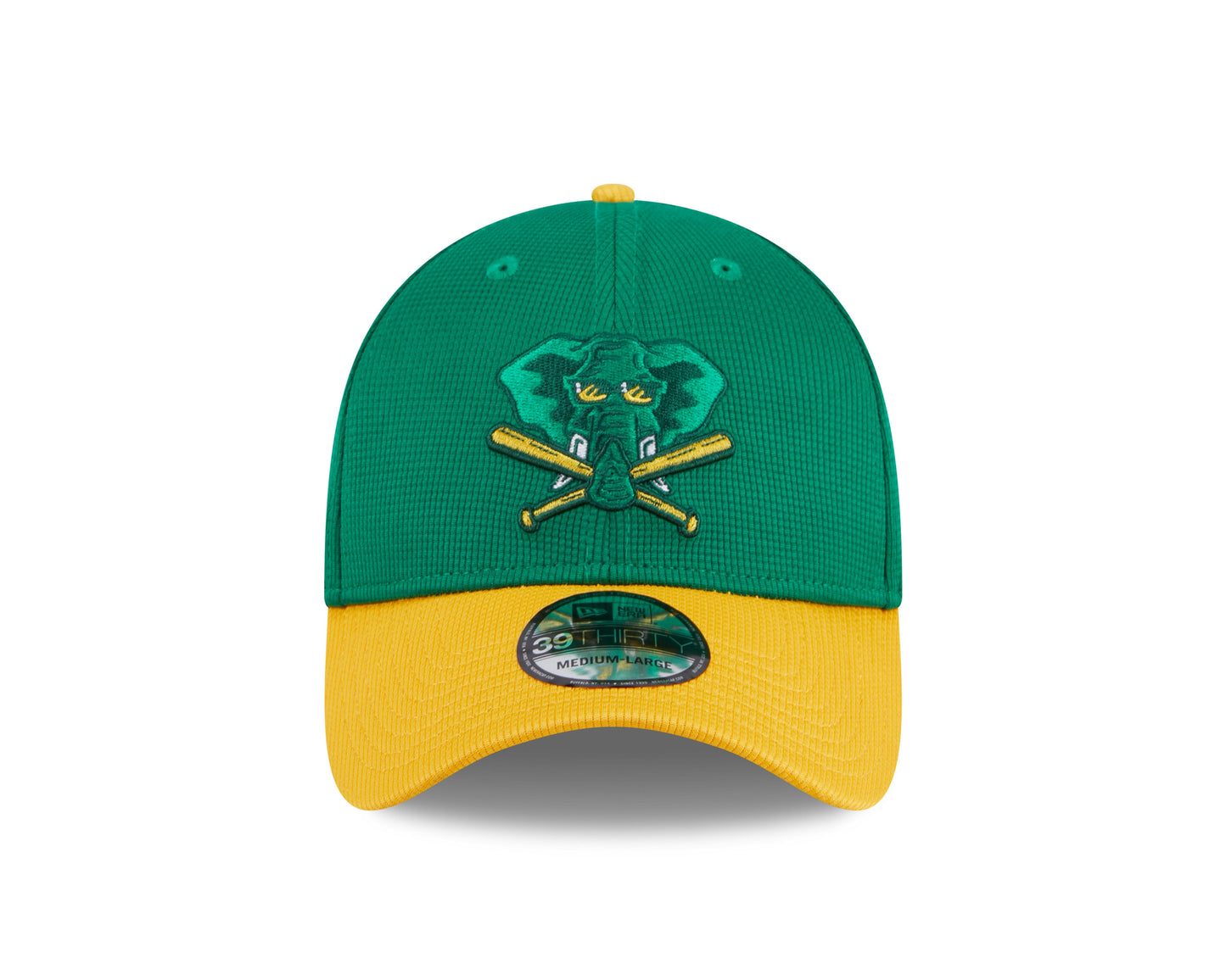 Men's Oakland Athletics New Era 2024 Batting Practice Green/Yellow 39THIRTY Flex-Fit Hat Official Team Hat Sports Fan Cap Official NFL Team Hat Football Fan Cap