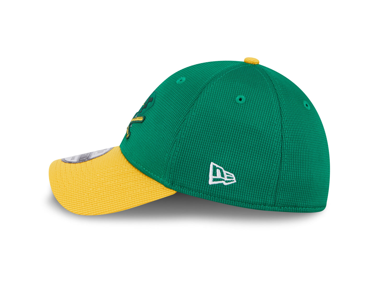 Men's Oakland Athletics New Era 2024 Batting Practice Green/Yellow 39THIRTY Flex-Fit Hat Official Team Hat Sports Fan Cap Official NFL Team Hat Football Fan Cap
