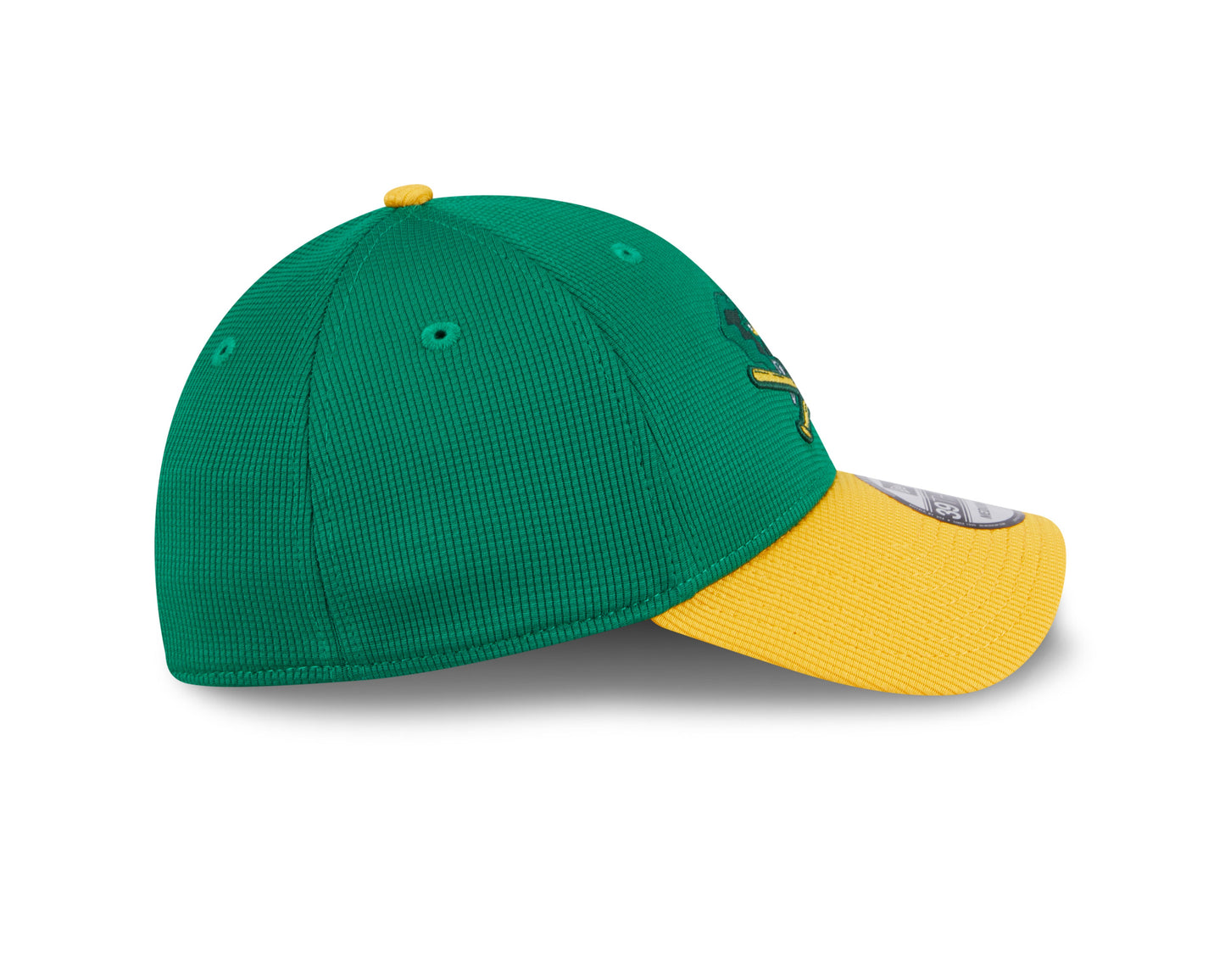 Men's Oakland Athletics New Era 2024 Batting Practice Green/Yellow 39THIRTY Flex-Fit Hat Official Team Hat Sports Fan Cap Official NFL Team Hat Football Fan Cap