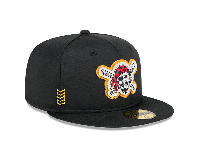 Men's Pittsburgh Pirates New Era Black 2024 Alternate Clubhouse 1914 59FIFTY Fitted Hat Official Team Hat Sports Fan Cap Official NFL Team Hat Football Fan Cap
