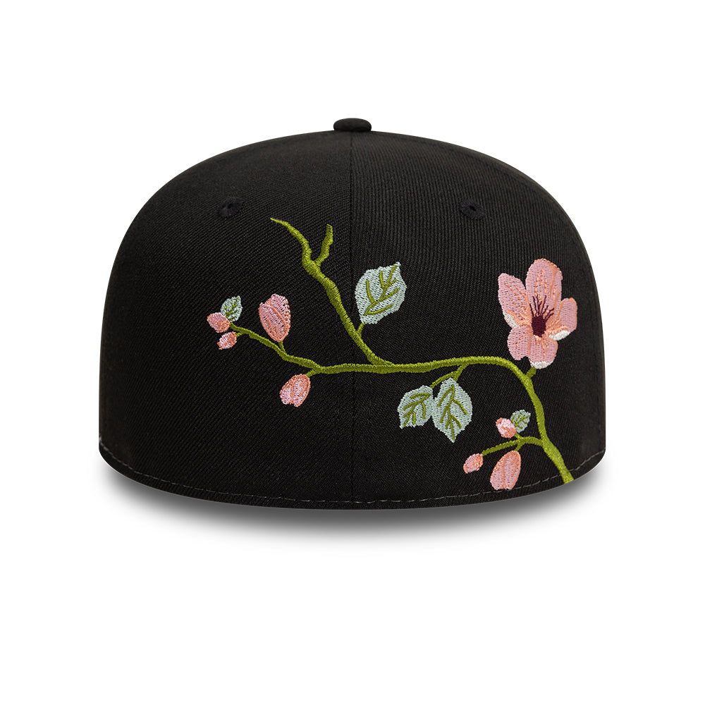 Branded New Era MLB Floral 59Fifty New Era Black/White Official Team Hat Sports Fan Cap Official NFL Team Hat Football Fan Cap