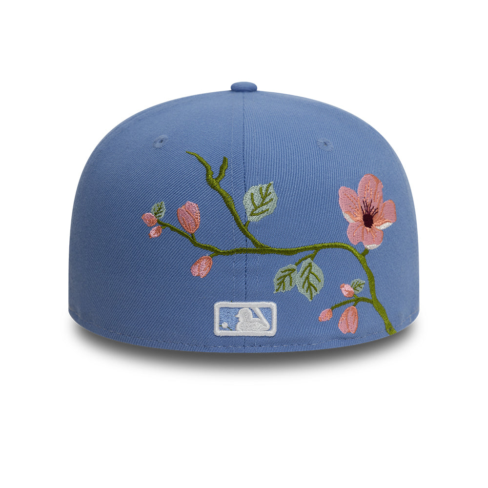 Los Angeles Dodger MLB Floral 59Fifty New Era Light Blue/White Official Team Hat Sports Fan Cap Official NFL Team Hat Football Fan Cap