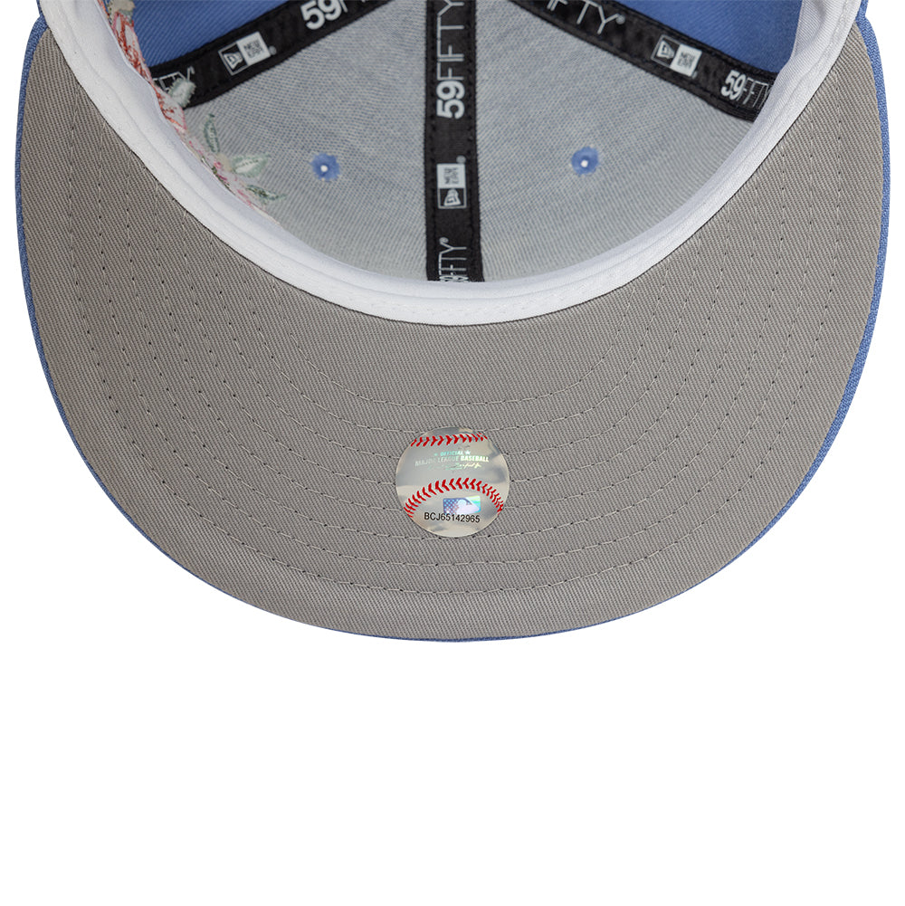 Los Angeles Dodger MLB Floral 59Fifty New Era Light Blue/White Official Team Hat Sports Fan Cap Official NFL Team Hat Football Fan Cap
