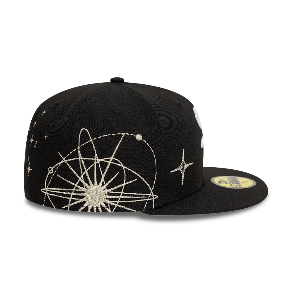 Chicago White Sox MLB Zodiac 59FIFTY Fitted New Era Black Official Team Hat Sports Fan Cap Official NFL Team Hat Football Fan Cap