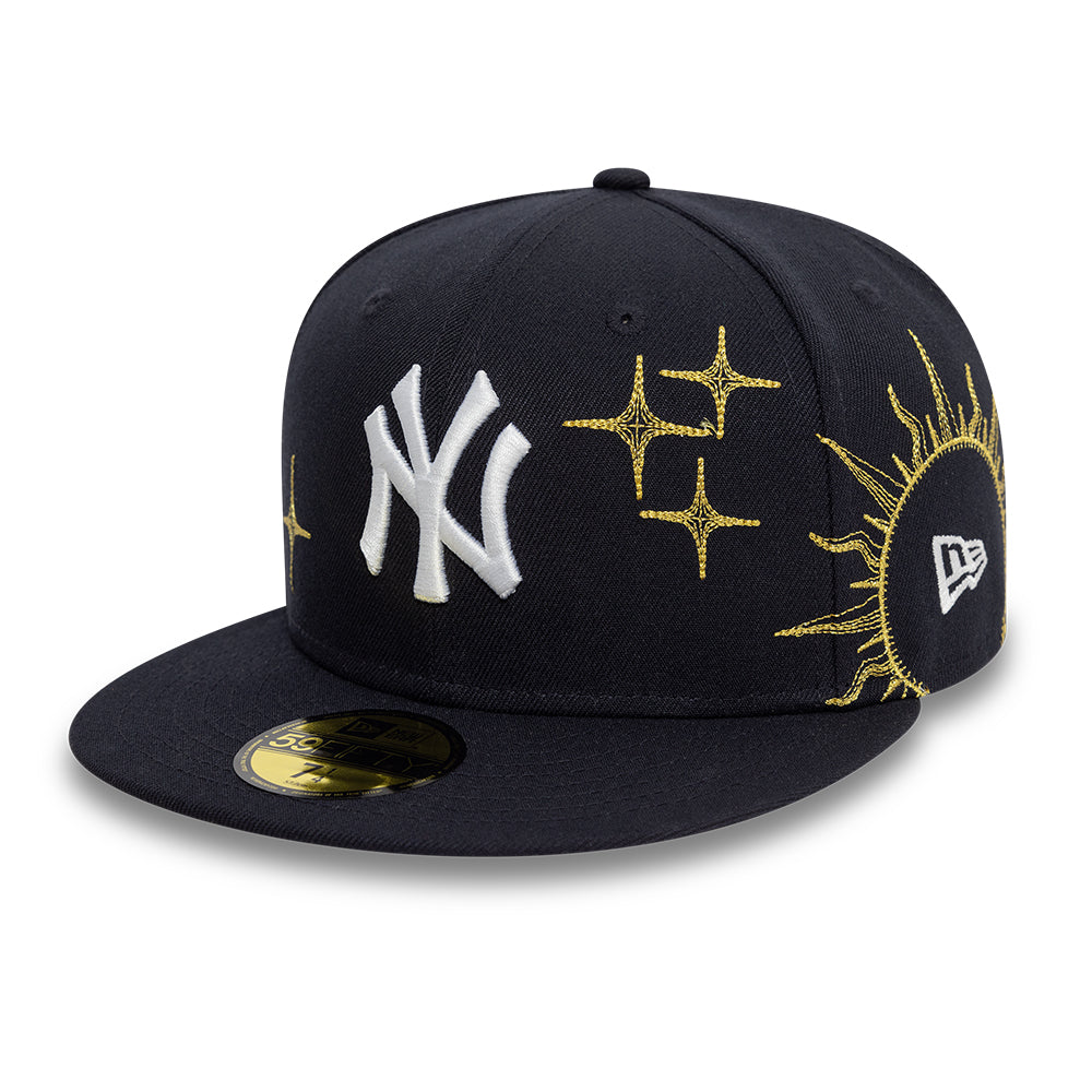 New York Yankees MLB Zodiac 59FIFTY Fitted New Era Navy Official Team Hat Sports Fan Cap Official NFL Team Hat Football Fan Cap