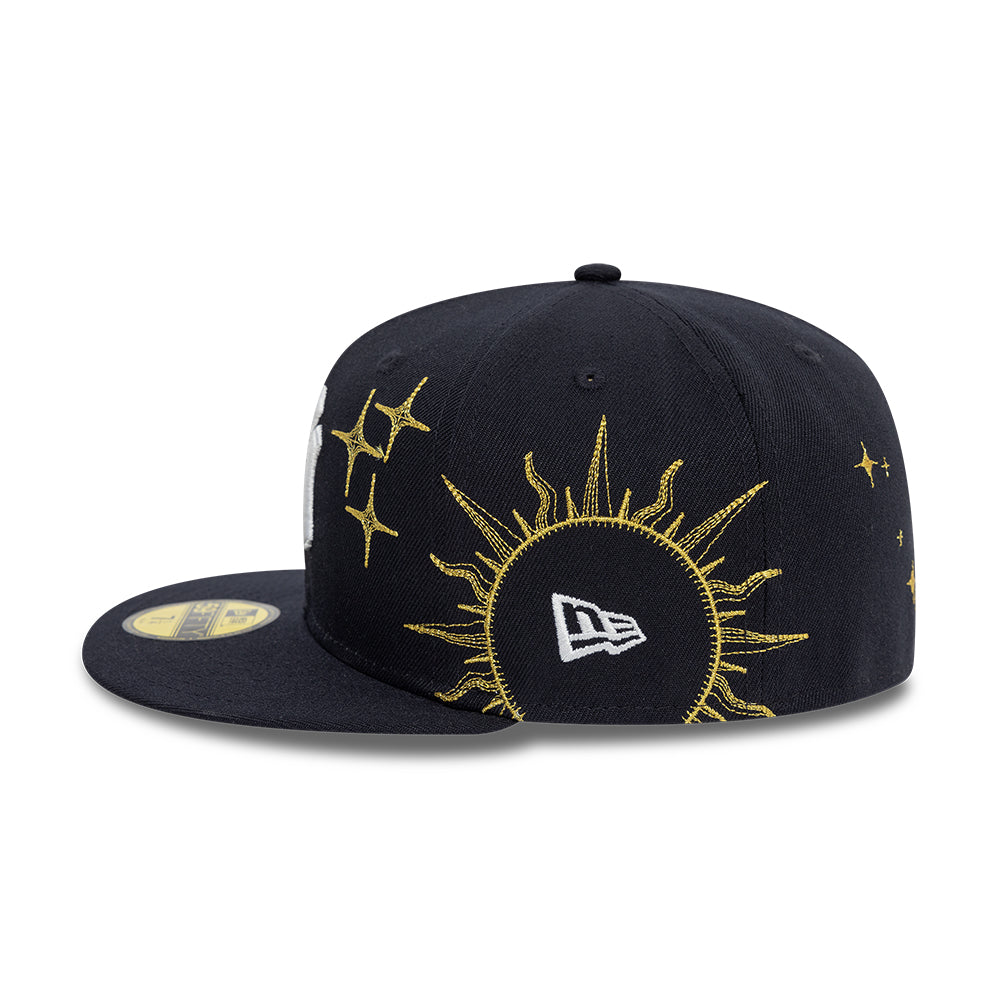 New York Yankees MLB Zodiac 59FIFTY Fitted New Era Navy Official Team Hat Sports Fan Cap Official NFL Team Hat Football Fan Cap