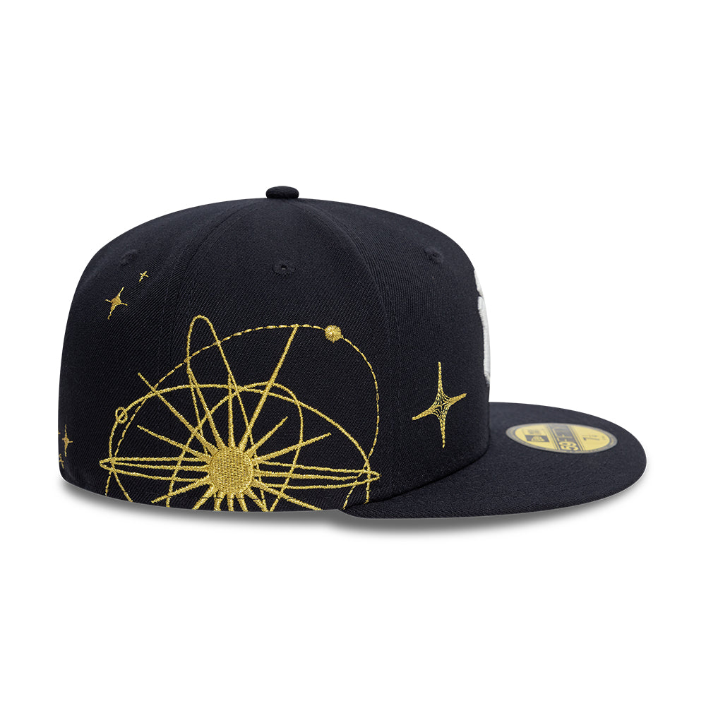 New York Yankees MLB Zodiac 59FIFTY Fitted New Era Navy Official Team Hat Sports Fan Cap Official NFL Team Hat Football Fan Cap