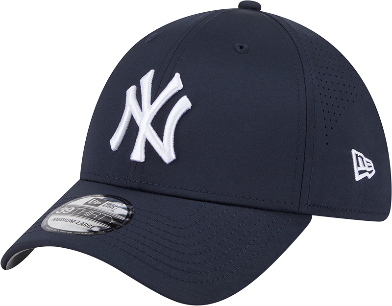 MLB New York Yankees New Era Mid Perf 39THIRTY Flex Fit Hat - Navy Official Team Hat Sports Fan Cap Official NFL Team Hat Football Fan Cap