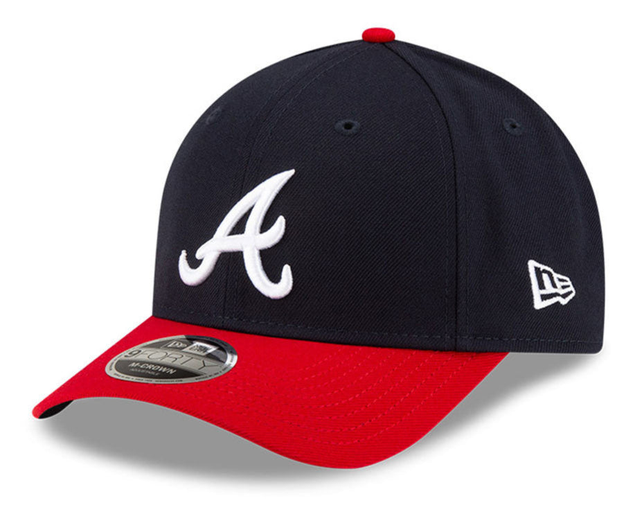 Atlanta Braves Navy/Red New Era Player Replica M-Crown 9FORTY Adjustable Hat Official Team Hat Sports Fan Cap Official NFL Team Hat Football Fan Cap