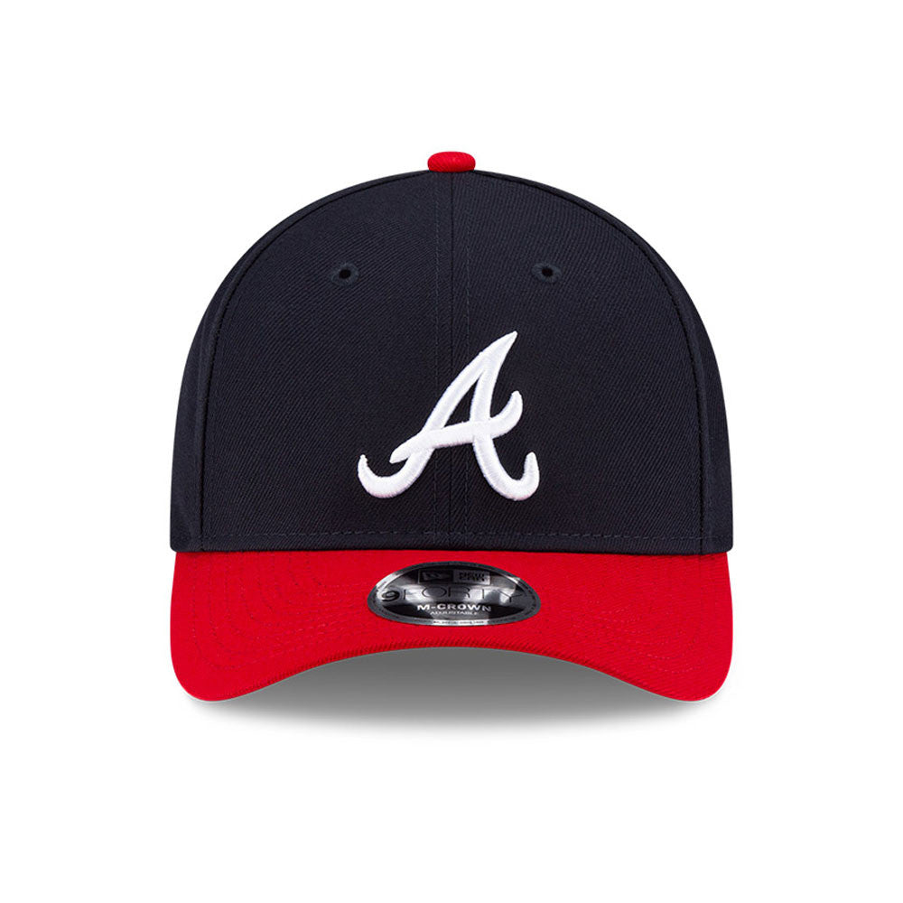 Atlanta Braves Navy/Red New Era Player Replica M-Crown 9FORTY Adjustable Hat Official Team Hat Sports Fan Cap Official NFL Team Hat Football Fan Cap