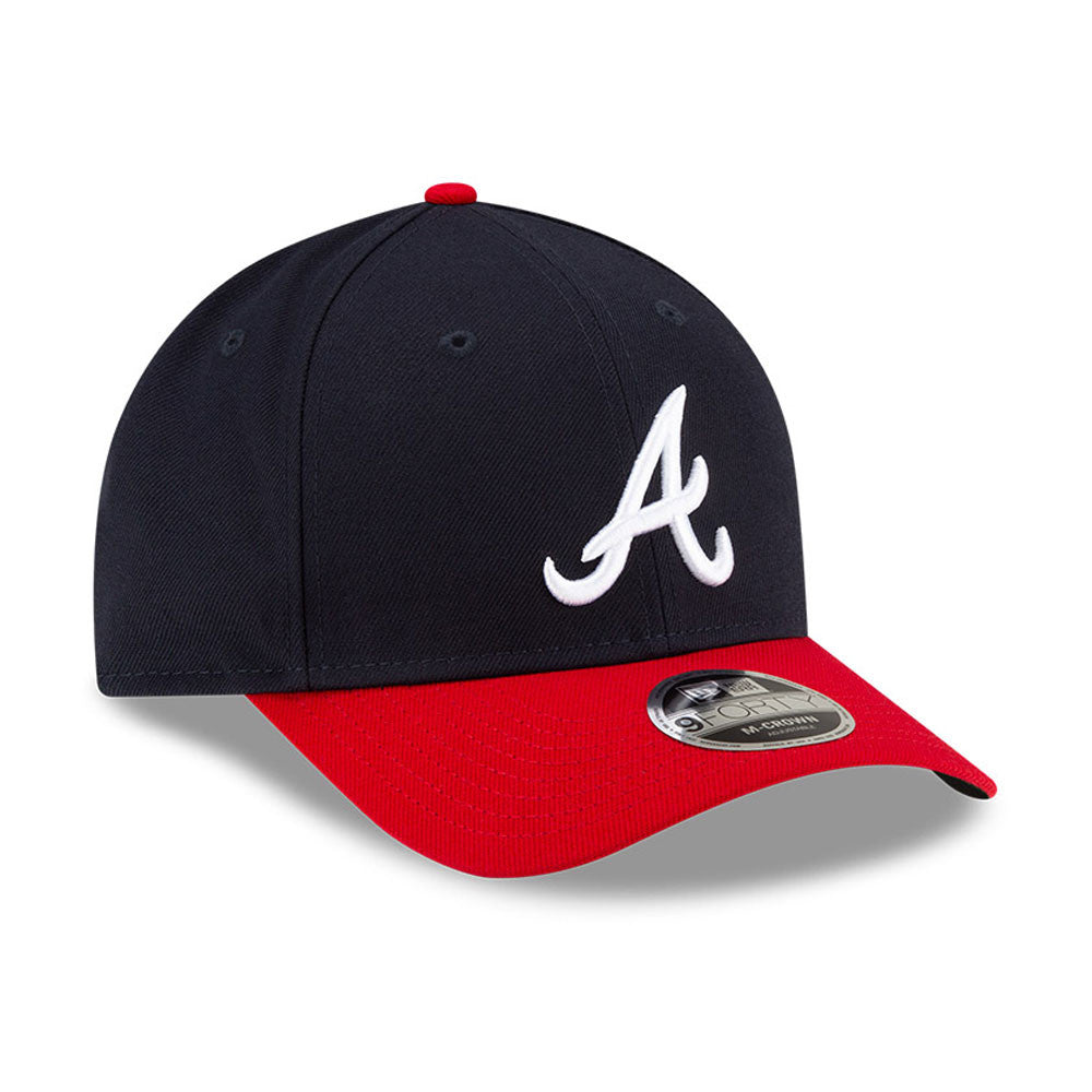 Atlanta Braves Navy/Red New Era Player Replica M-Crown 9FORTY Adjustable Hat Official Team Hat Sports Fan Cap Official NFL Team Hat Football Fan Cap