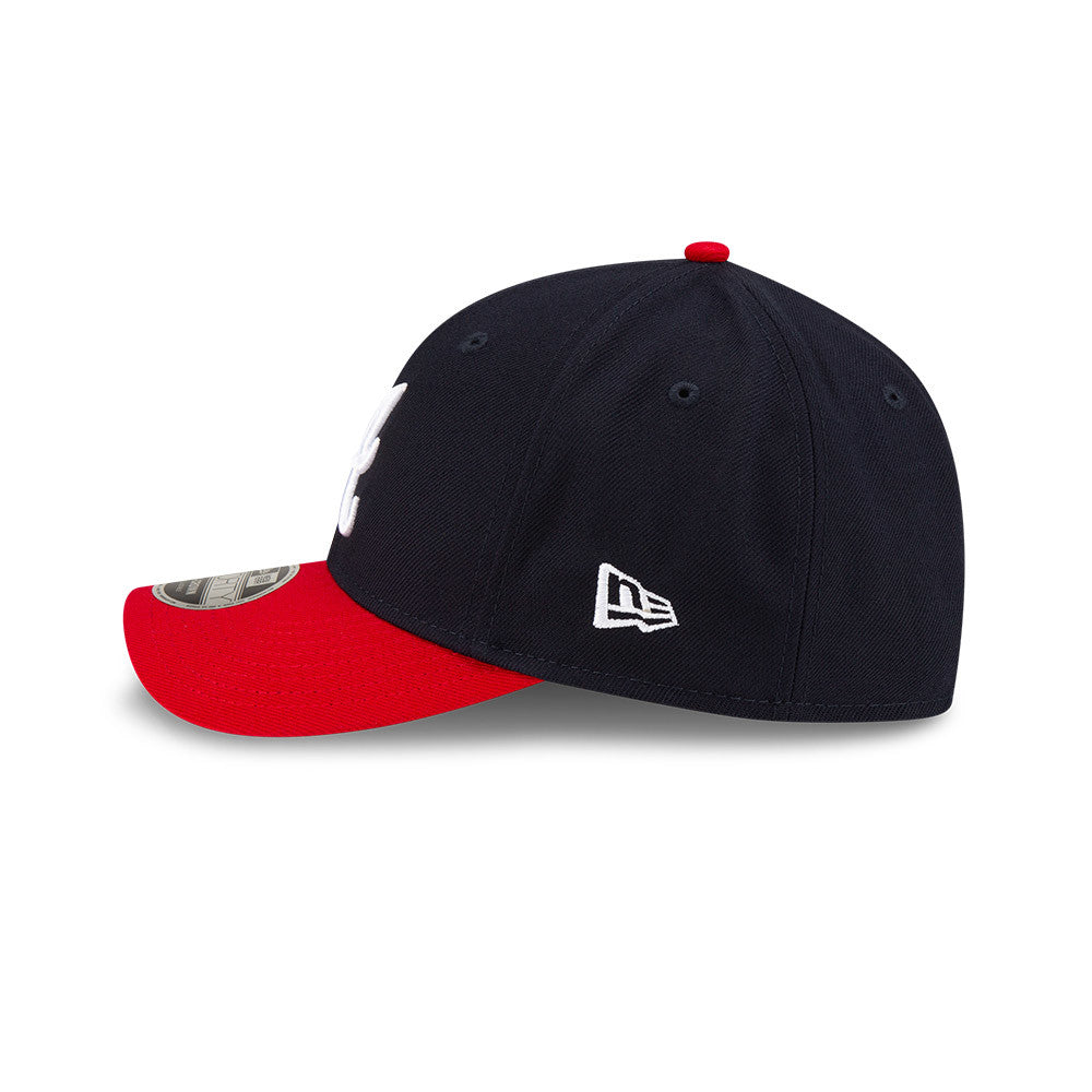 Atlanta Braves Navy/Red New Era Player Replica M-Crown 9FORTY Adjustable Hat Official Team Hat Sports Fan Cap Official NFL Team Hat Football Fan Cap