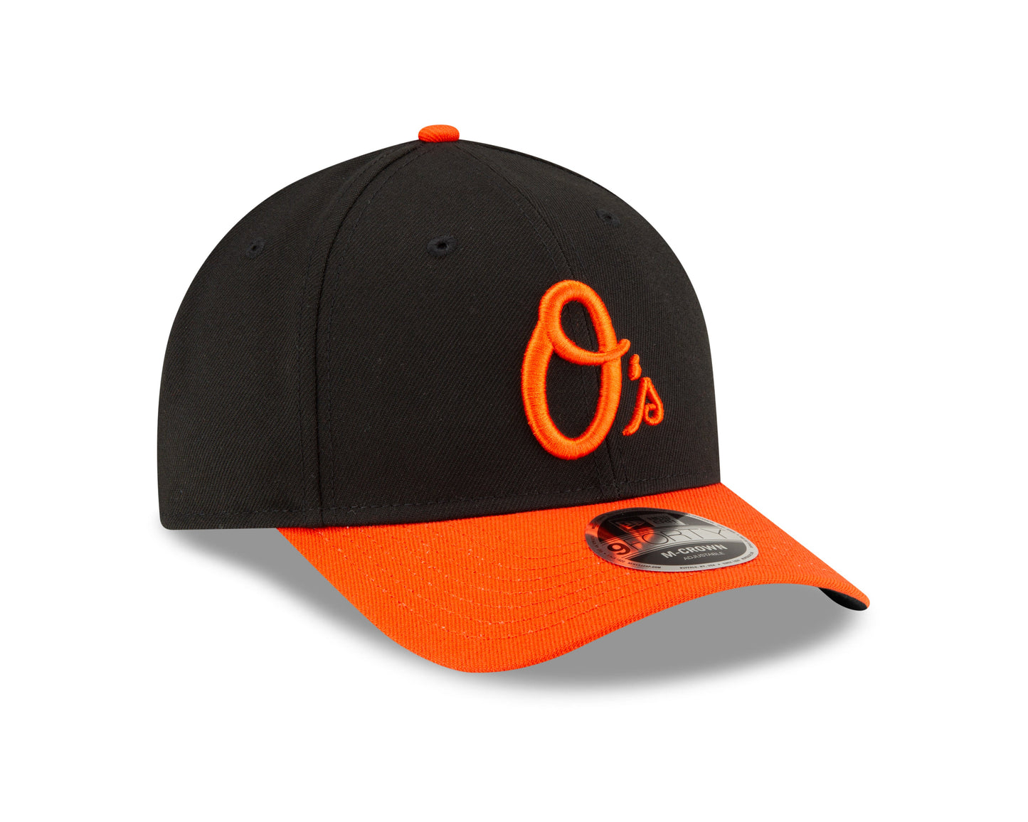 Baltimore Orioles Black/Orange Alternate New Era Player Replica M-Crown 9FORTY Adjustable Hat Official Team Hat Sports Fan Cap Official NFL Team Hat Football Fan Cap