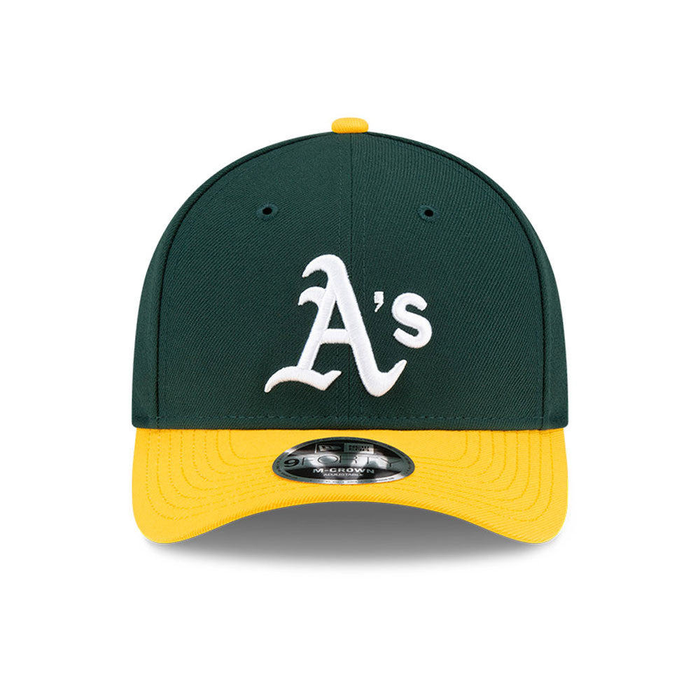 Athletics Green/Yellow New Era Player Replica M-Crown 9FORTY Adjustable Hat Official Team Hat Sports Fan Cap Official NFL Team Hat Football Fan Cap