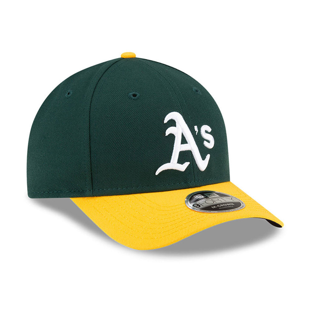 Athletics Green/Yellow New Era Player Replica M-Crown 9FORTY Adjustable Hat Official Team Hat Sports Fan Cap Official NFL Team Hat Football Fan Cap