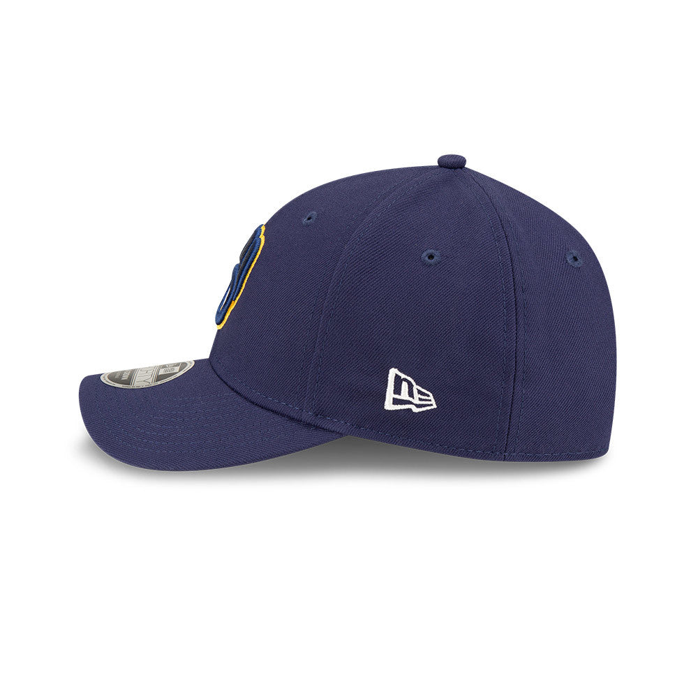 Milwaukee Brewers Navy Blue New Era Player Replica M-Crown 9FORTY Adjustable Hat Official Team Hat Sports Fan Cap Official NFL Team Hat Football Fan Cap