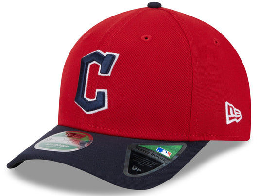 Cleveland Guardians Red/Navy New Era Player Replica M-Crown 9FORTY Adjustable Hat Official Team Hat Sports Fan Cap Official NFL Team Hat Football Fan Cap