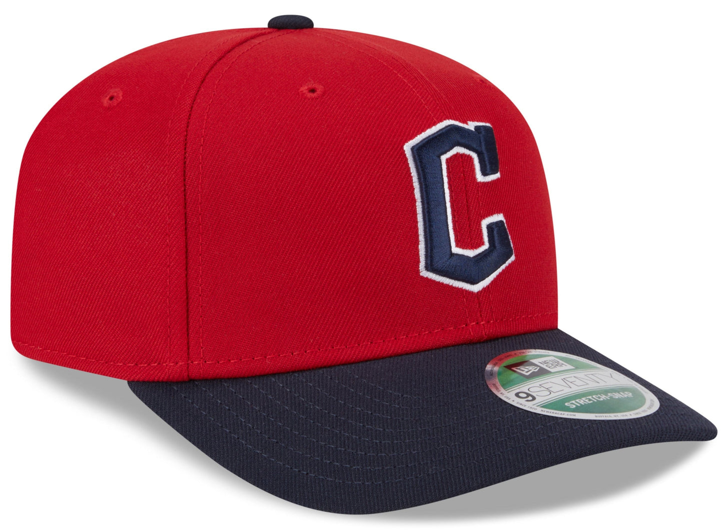 Cleveland Guardians Red/Navy New Era Player Replica 9SEVENTY Stretch Snap Adjustable Hat Official Team Hat Sports Fan Cap Official NFL Team Hat Football Fan Cap