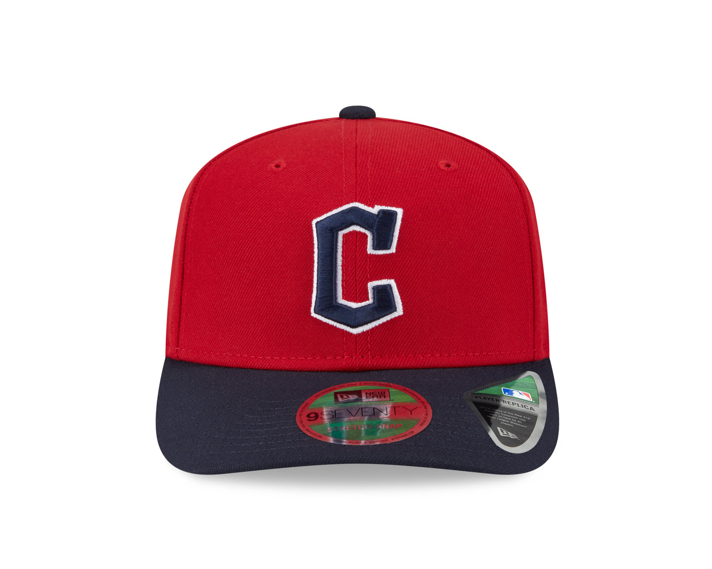 Cleveland Guardians Red/Navy New Era Player Replica 9SEVENTY Stretch Snap Adjustable Hat Official Team Hat Sports Fan Cap Official NFL Team Hat Football Fan Cap
