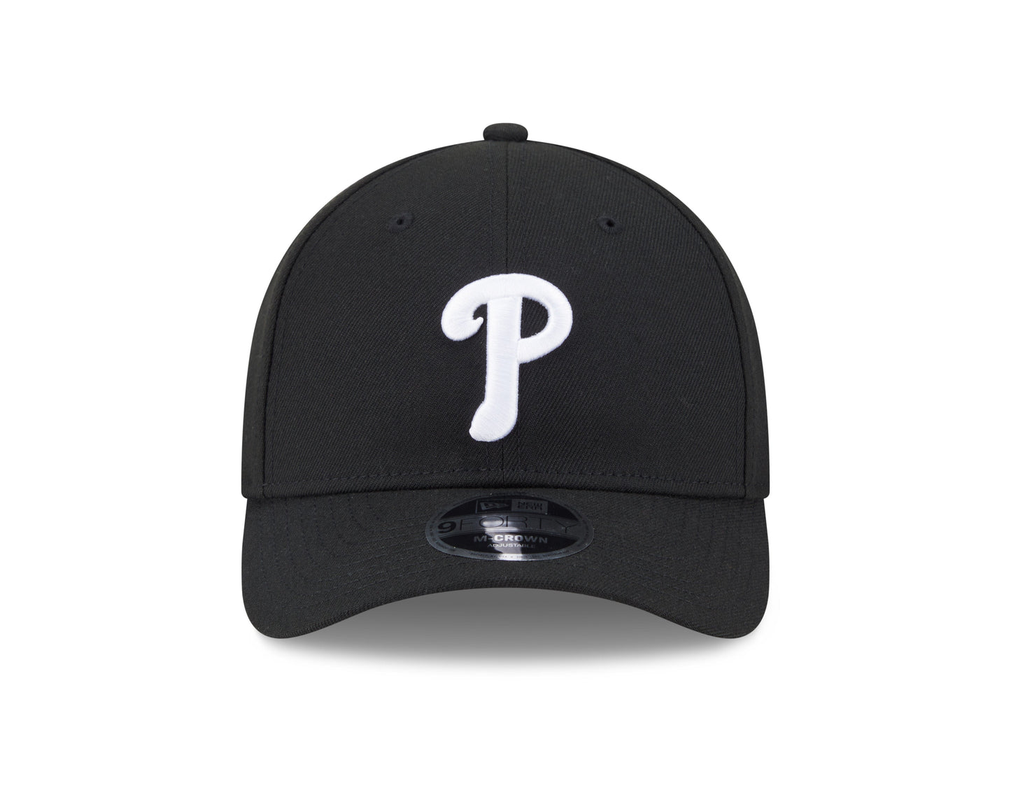 Philadelphia Phillies Black and White New Era M-Crown 9FORTY Adjustable Hat Official Team Hat Sports Fan Cap Official NFL Team Hat Football Fan Cap