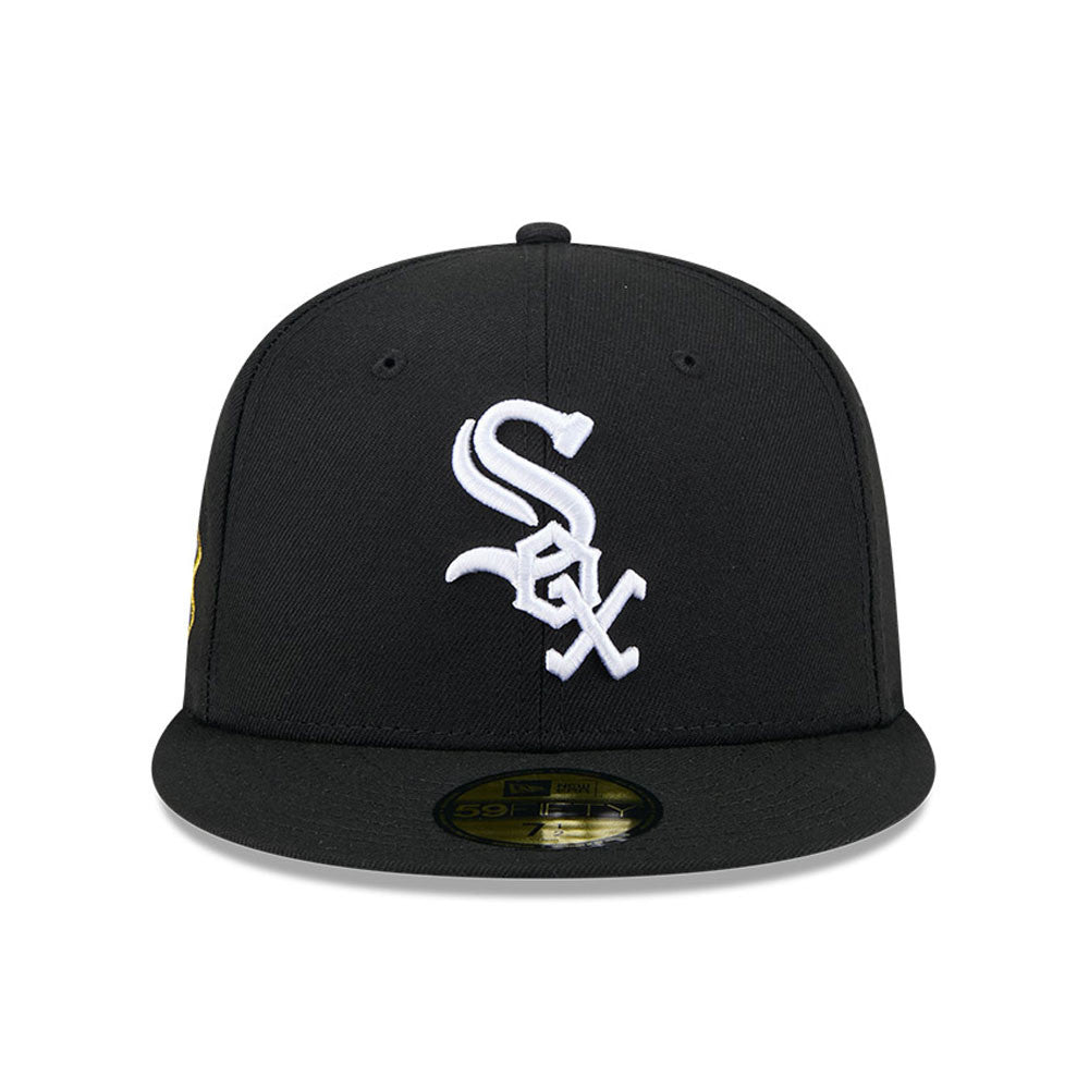 Chicago White Sox Jackie Robinson Day 25 New Era Black Game Authentic Collection On-Field 59FIFTY Fitted Hat Official Team Hat Sports Fan Cap Official NFL Team Hat Football Fan Cap