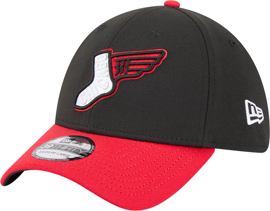 Chicago White Sox 2025 City Connect Alternate Black/Red New Era 39THIRTY Flex Fit Hat Official Team Hat Sports Fan Cap Official NFL Team Hat Football Fan Cap