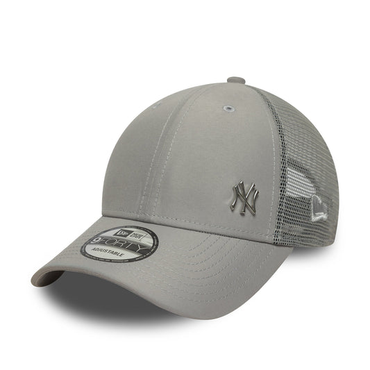 New York Yankees MLB Flawless 9Forty Trucker Grey Official Team Hat Sports Fan Cap Official NFL Team Hat Football Fan Cap