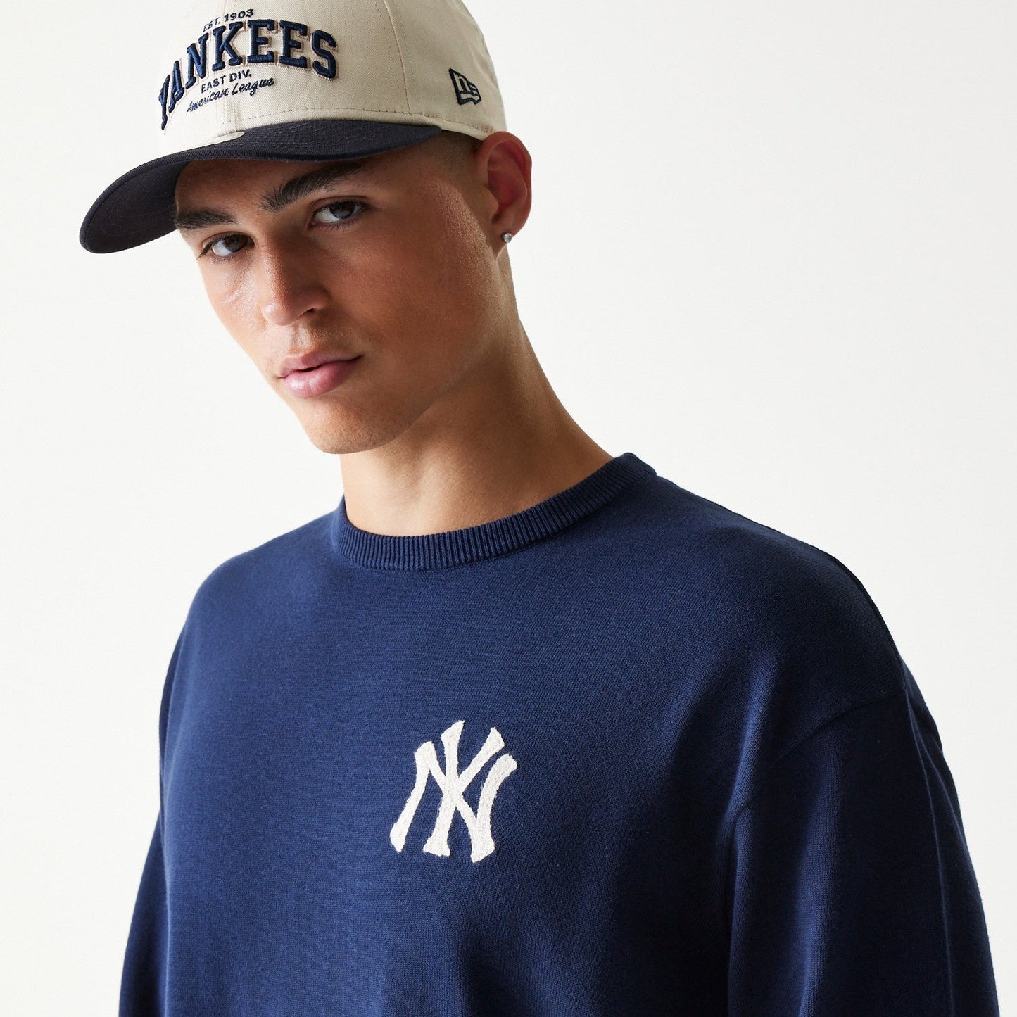 MLB Essential Knit Sweater New York Yankees Navy Official Sports Fan Gear Official NFL Fan Gear