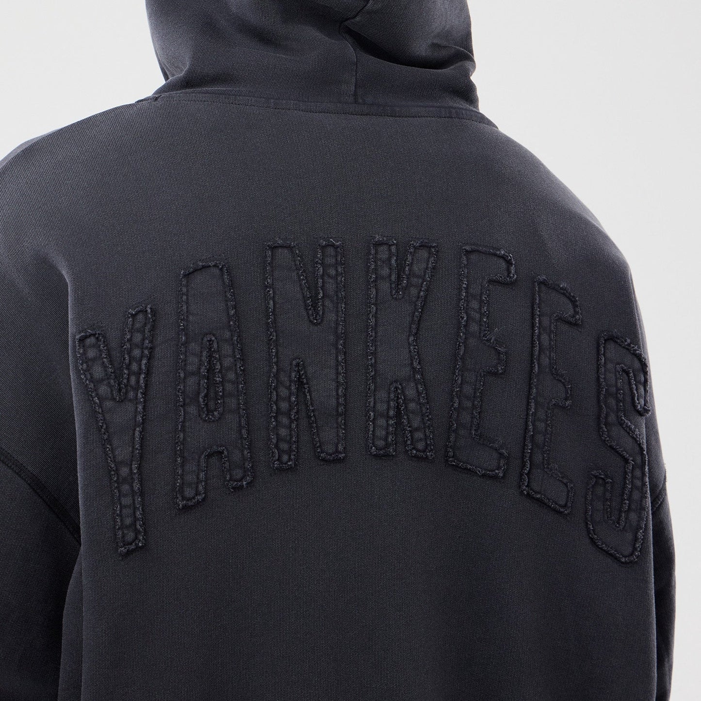 MLB Washed Full Zip Hoodie New York Yankees Black Official Sports Fan Gear Official NFL Fan Gear