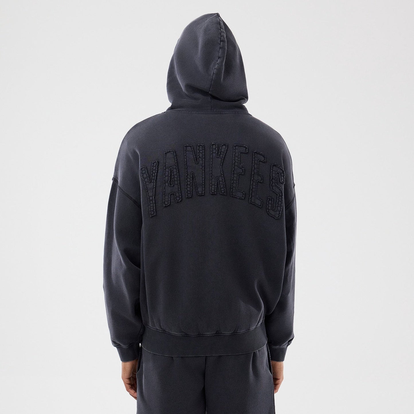 MLB Washed Full Zip Hoodie New York Yankees Black Official Sports Fan Gear Official NFL Fan Gear