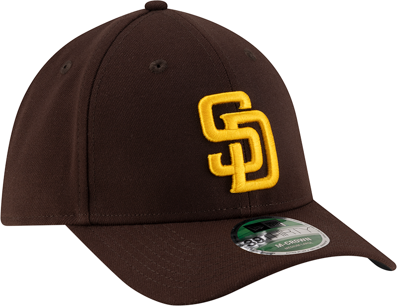 San Diego Padres New Era M-Crown Player Replica 39Thirty Brown Flex Fit Hat Official Team Hat Sports Fan Cap Official NFL Team Hat Football Fan Cap