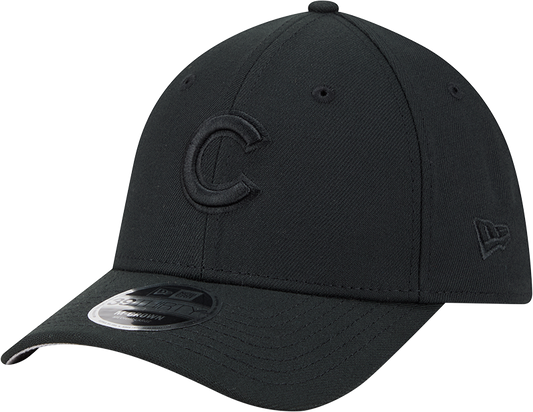 Chicago Cubs New Era M-Crown 39Thirty Black Tonal Flex Fit Hat Official Team Hat Sports Fan Cap Official NFL Team Hat Football Fan Cap