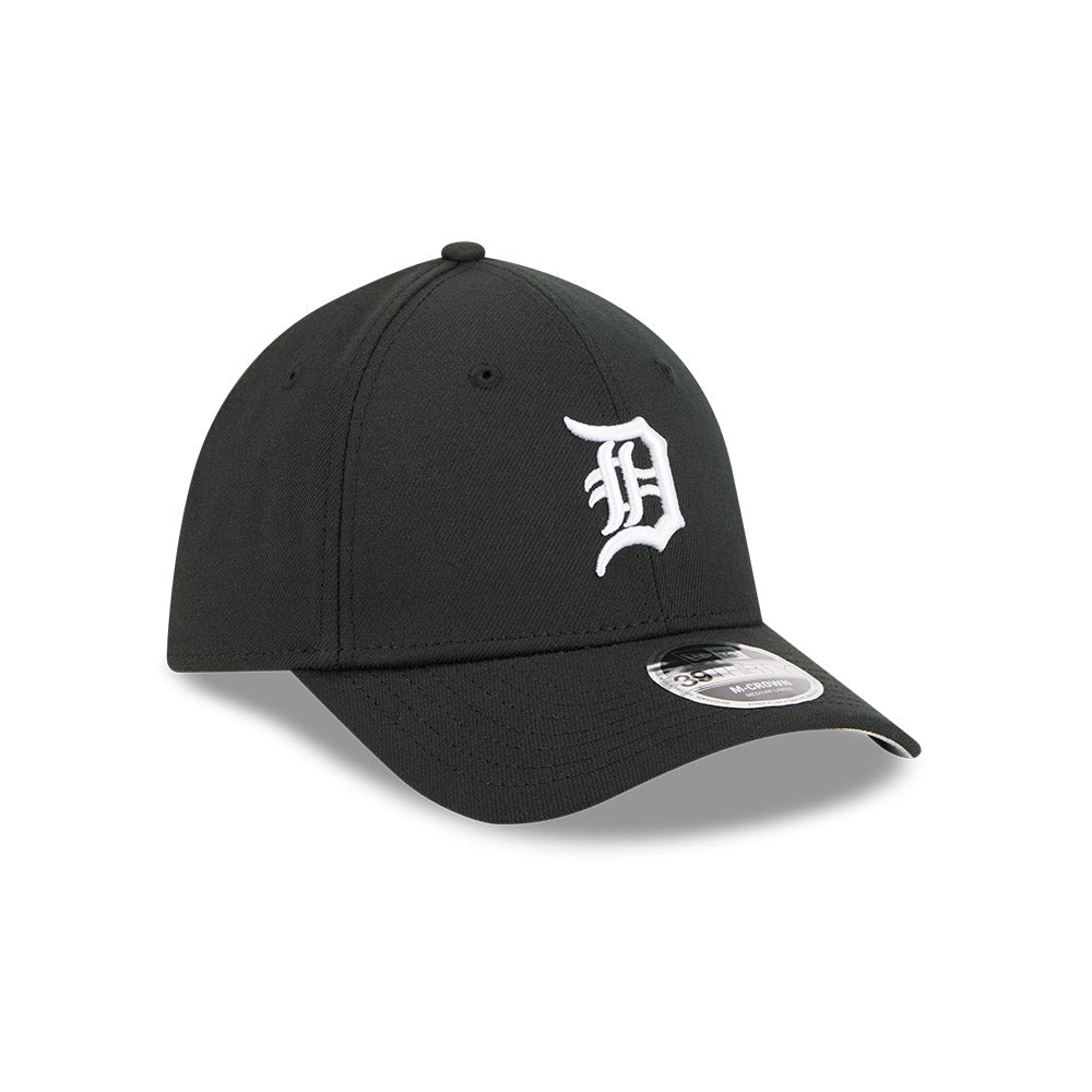 Detroit Tigers M-Crown 39Thirty Black/White Flex Fit Hat Official Team Hat Sports Fan Cap Official NFL Team Hat Football Fan Cap