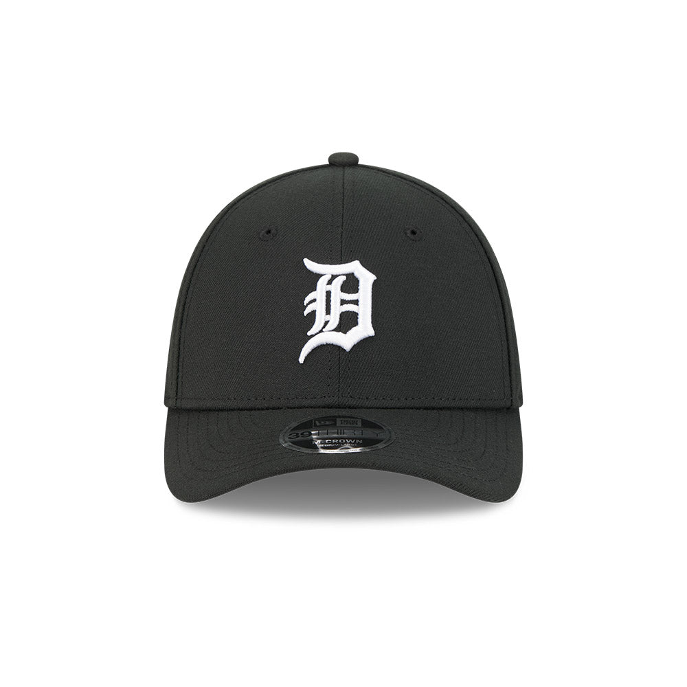 Detroit Tigers M-Crown 39Thirty Black/White Flex Fit Hat Official Team Hat Sports Fan Cap Official NFL Team Hat Football Fan Cap